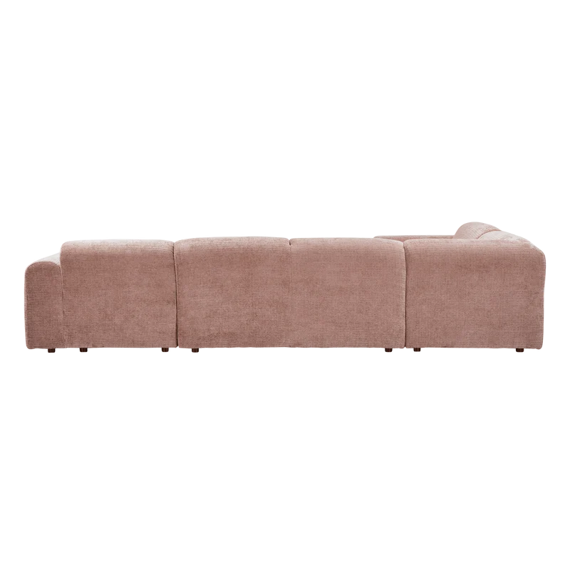 Cloud-Ecksofa links, gewebtes Chenille, taupe/rosa