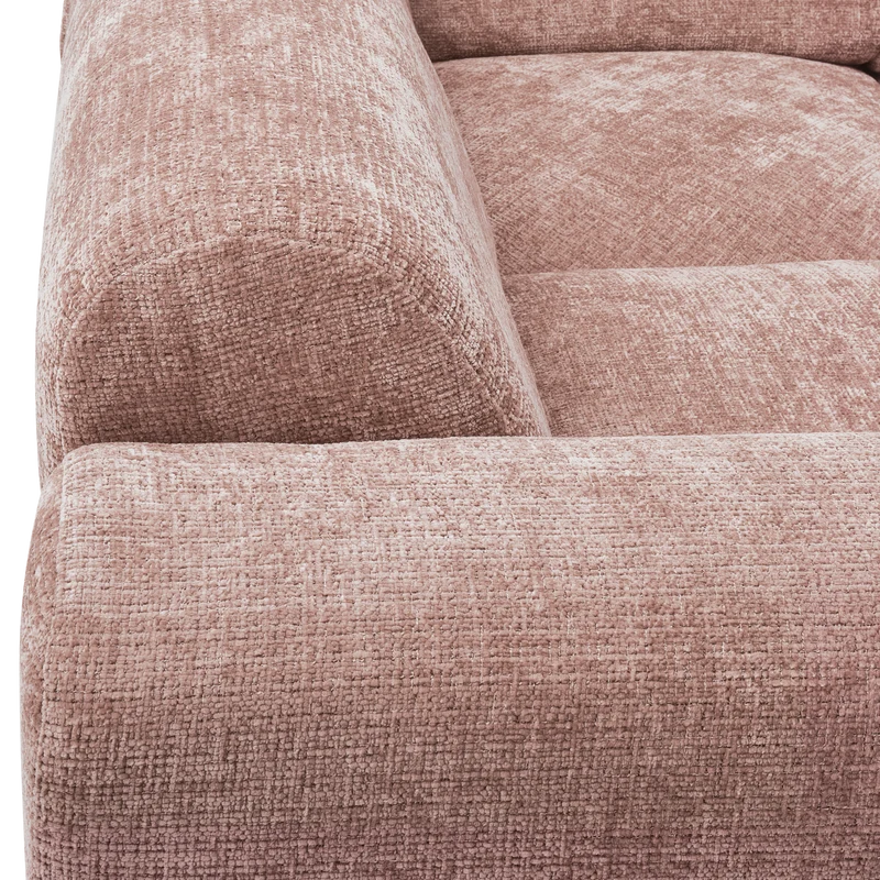 Cloud-Ecksofa links, gewebtes Chenille, taupe/rosa