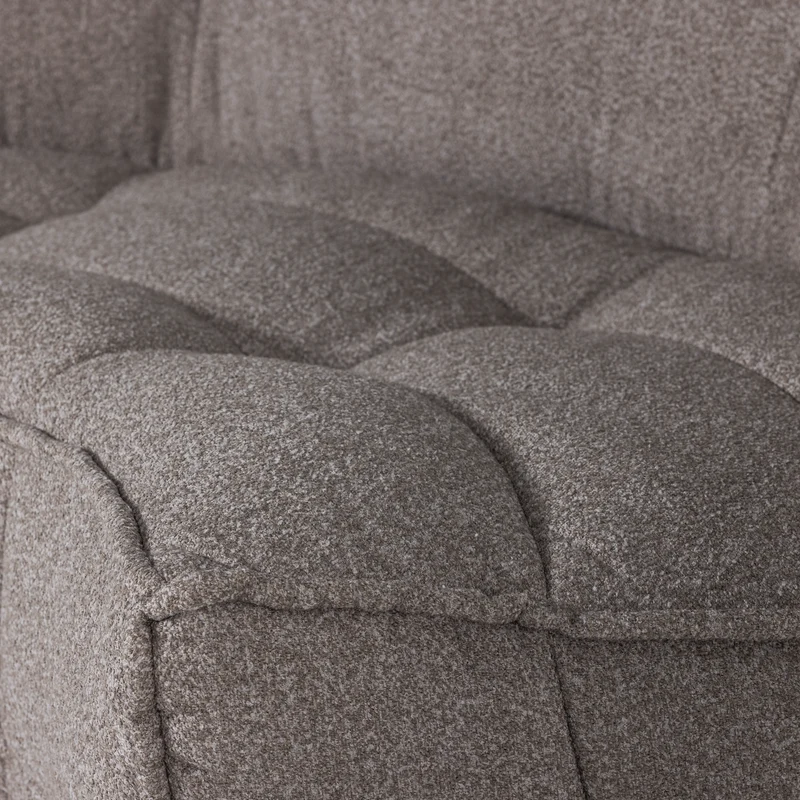 Cluster eckelement bouclé mittelbraun