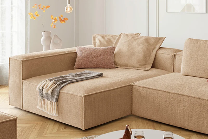 KAWOLA Sofa CARMO Ecksofa Stoff creme