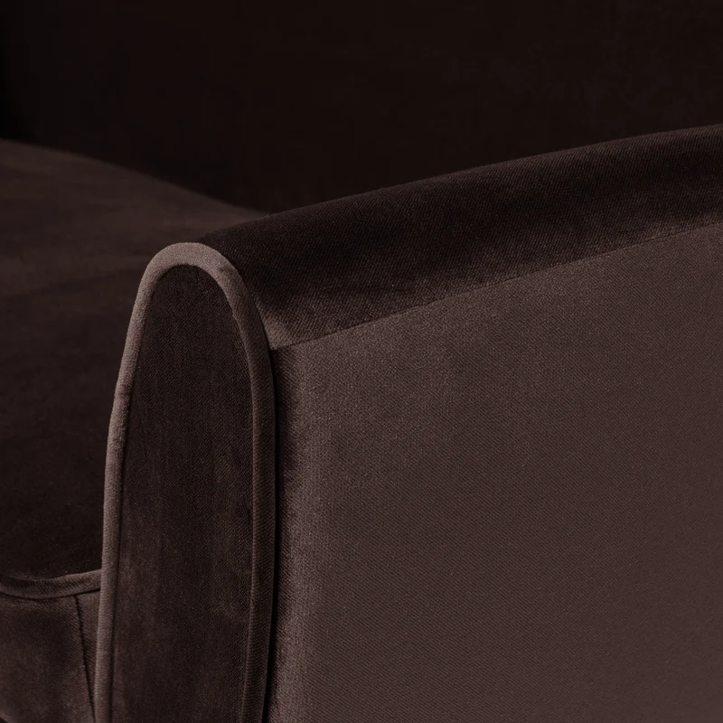 Rocco sofa 187 cm samt dunkelbraun