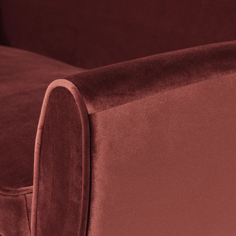 Rocco sofa 187 cm samt bordeauxrot