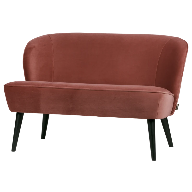 Sara kleines sofa samt bordeauxrot