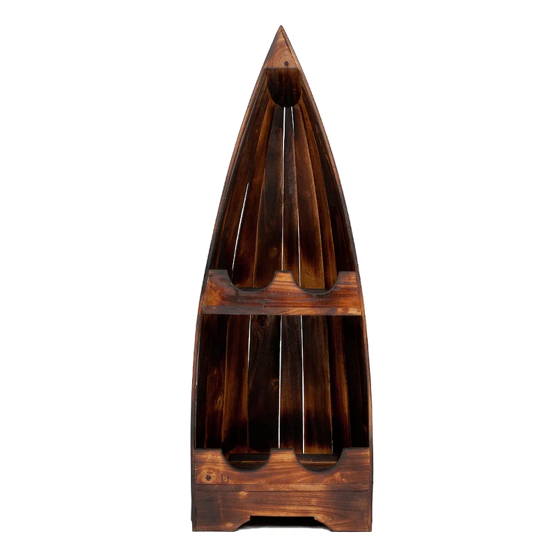 Massivholz Weinregal VINO ca.100cm Geflammt Mahagony Bootsregal
