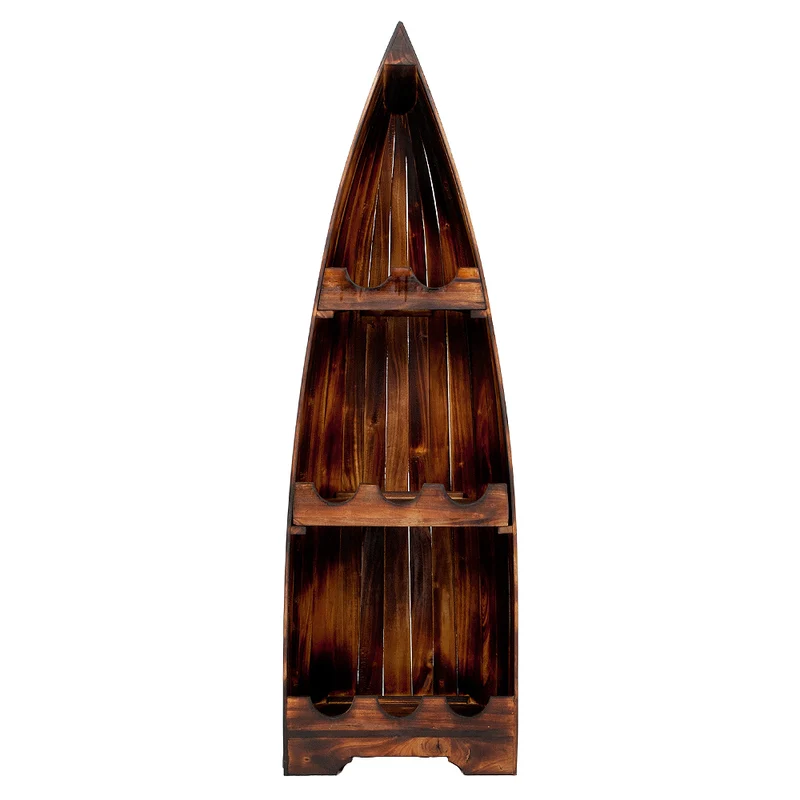 Massivholz Weinregal VINO ca. 150cm Geflammt Mahagony Bootsregal