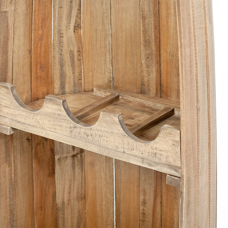 Massivholz Weinregal VINO 100cm Antik-Natural Mahagony Bootsregal