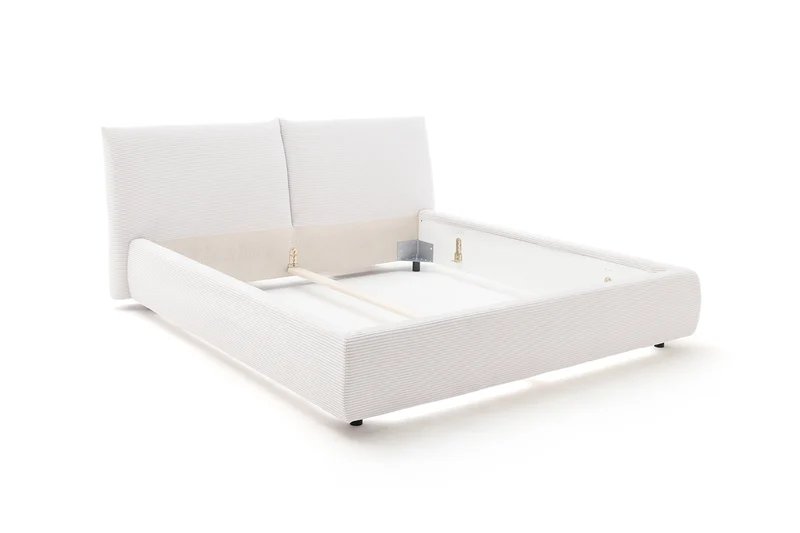 KAWOLA Bett HENRY Polsterbett Cord weiß
