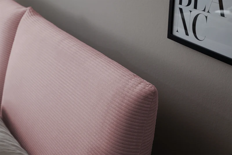 KAWOLA Bett HENRY Polsterbett Cord rosa