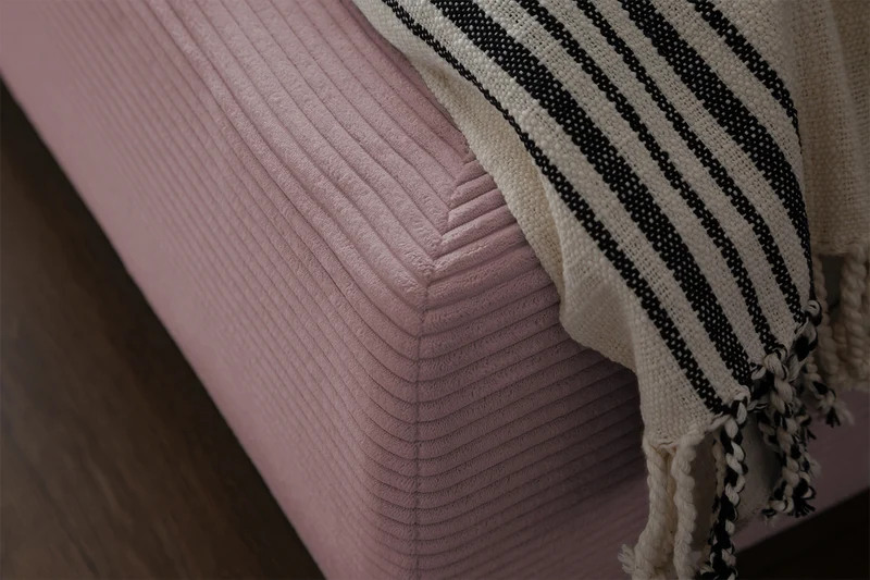 KAWOLA Bett HENRY Polsterbett Cord rosa