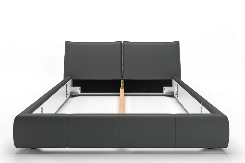 KAWOLA Bett HENRY Polsterbett Leder schwarz