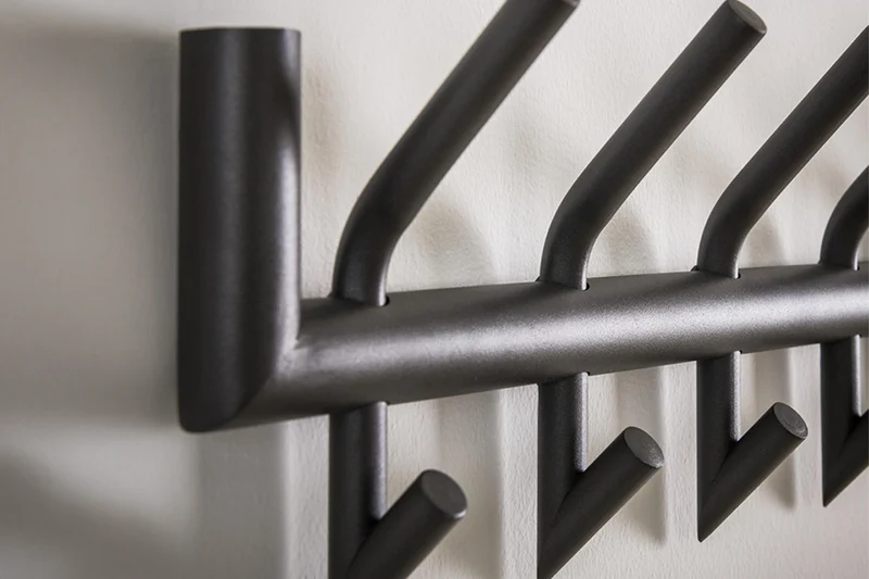 KAWOLA Garderobe FABIA Metall 8 Haken dunkelgrau