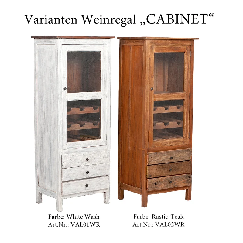 Mahagoni Weinschrank CABINET White Wash