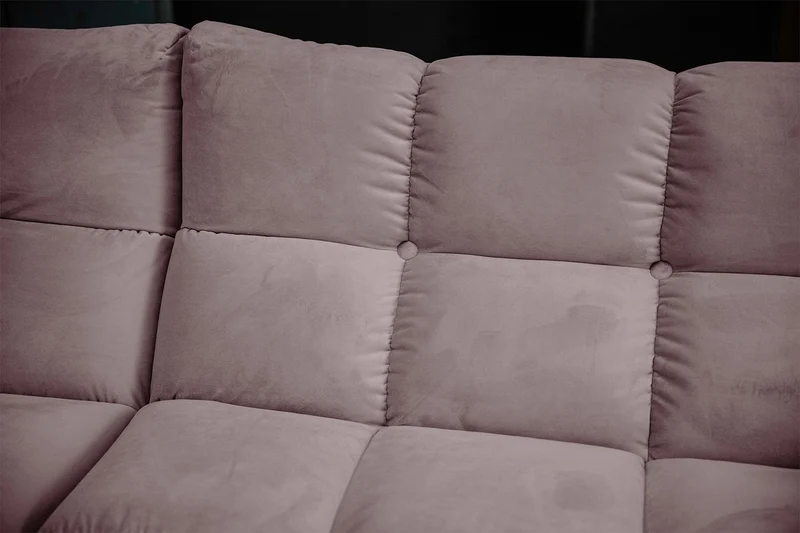 KAWOLA Sitzgruppe VIVIEN Ecksofa Drehsessel Hockerbank Velvet roségrau