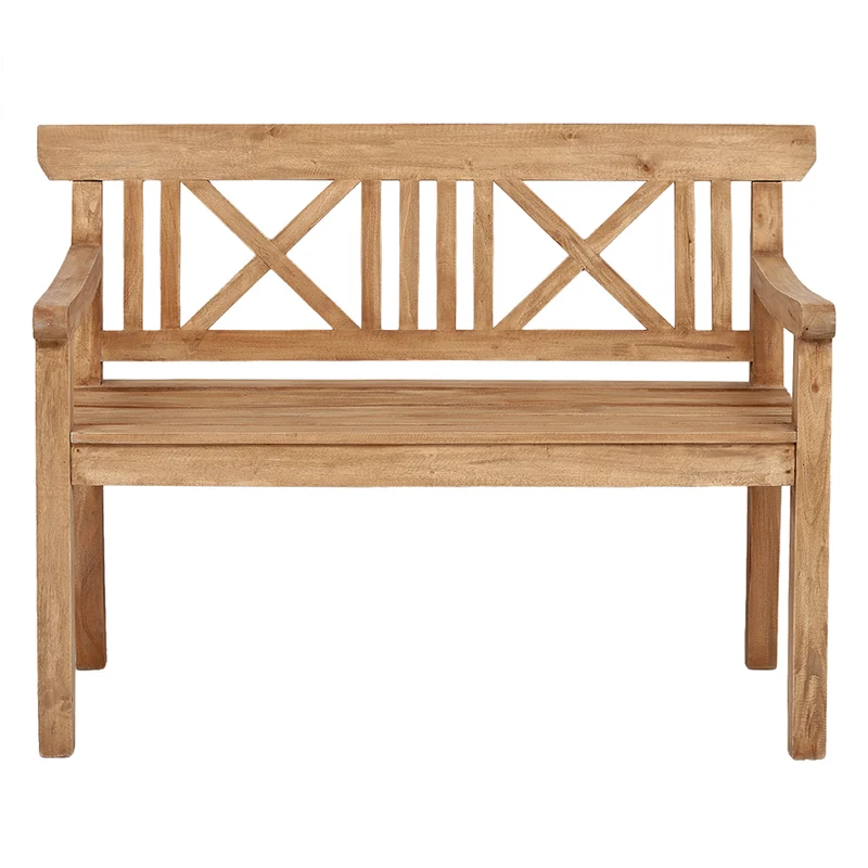 Massivholz Sitzbank DRAHMA Antik-Natural ca.120cm Mahagoni