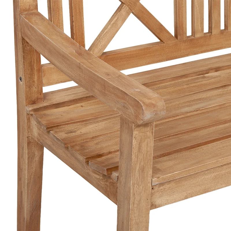 Massivholz Sitzbank DRAHMA Antik-Natural ca.120cm Mahagoni
