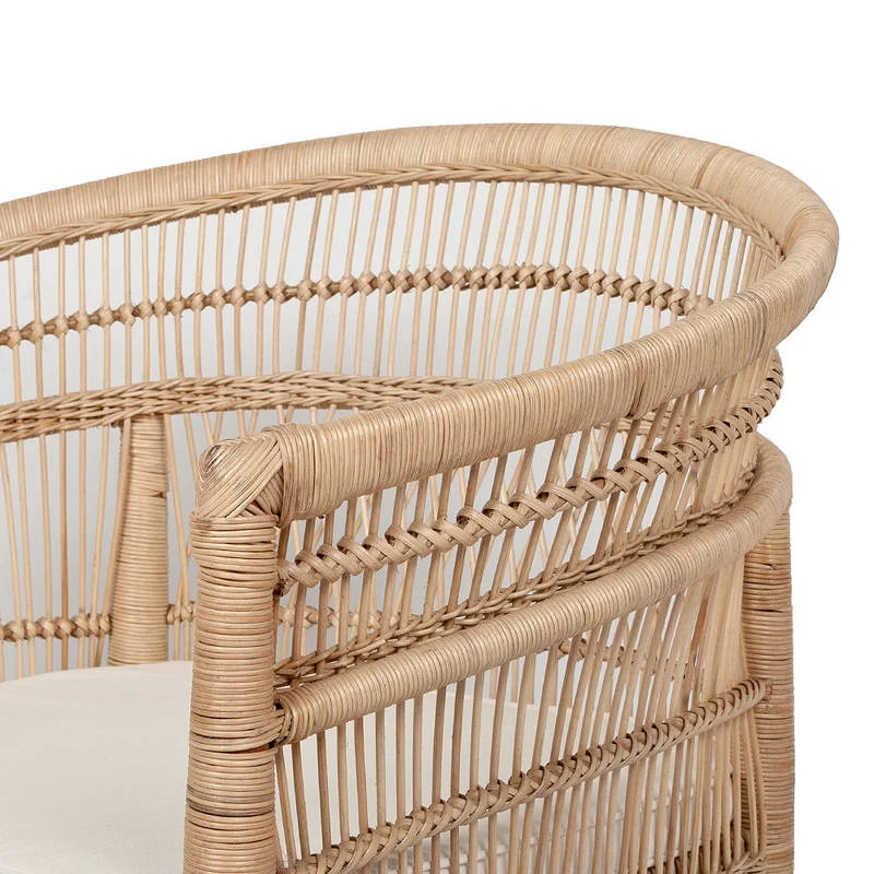 Rattan-Sessel MALAWI Natural inkl. Sitzkissen