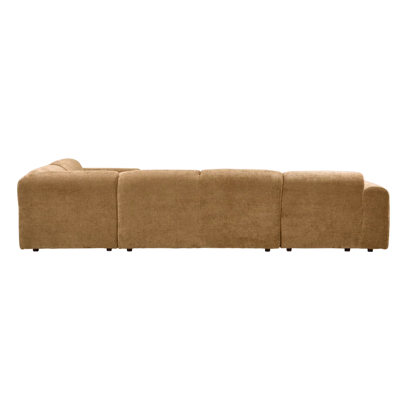 Cloud-Ecksofa rechts, gewebtes Chenille, honiggelb