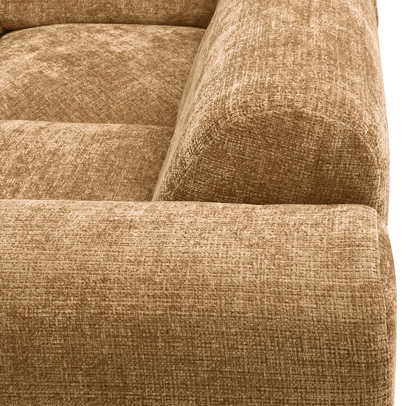Cloud-Ecksofa rechts, gewebtes Chenille, honiggelb