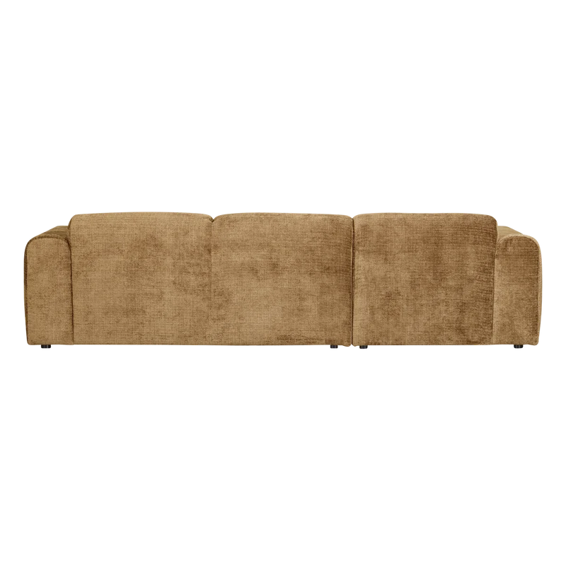 Cloud-Chaiselongue, links, Chenille, honiggelb