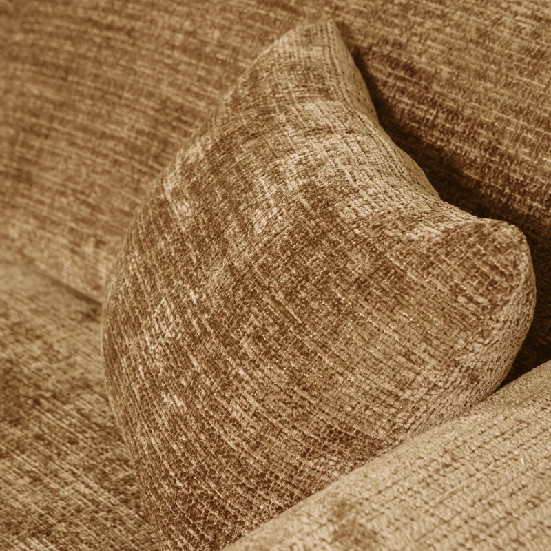 Cloud-Chaiselongue, links, Chenille, honiggelb