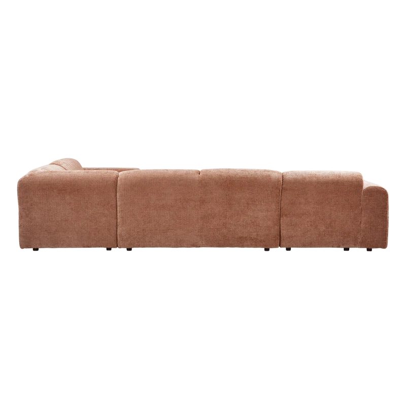 Cloud-Ecksofa rechts, gewebtes Chenille in Terra