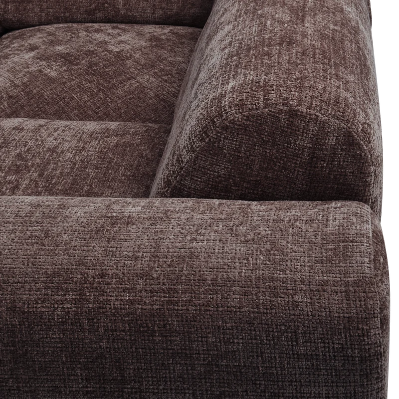 Cloud-Ecksofa rechts, aus gewebtem Chenille, warmes Braun
