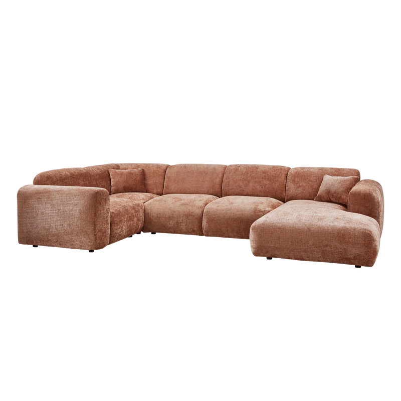 Cloud hoekbank links geweven chenille terra