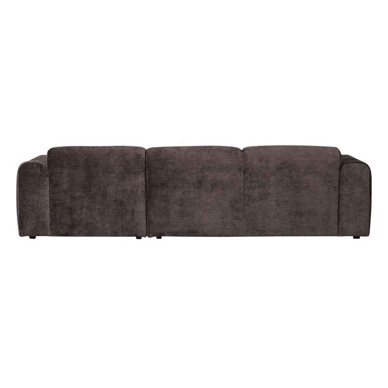 Cloud-Chaiselongue, links, Chenille, warmbraun