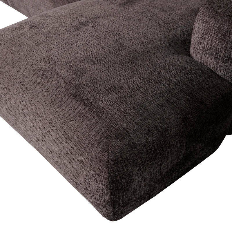 Cloud-Chaiselongue, links, Chenille, warmbraun