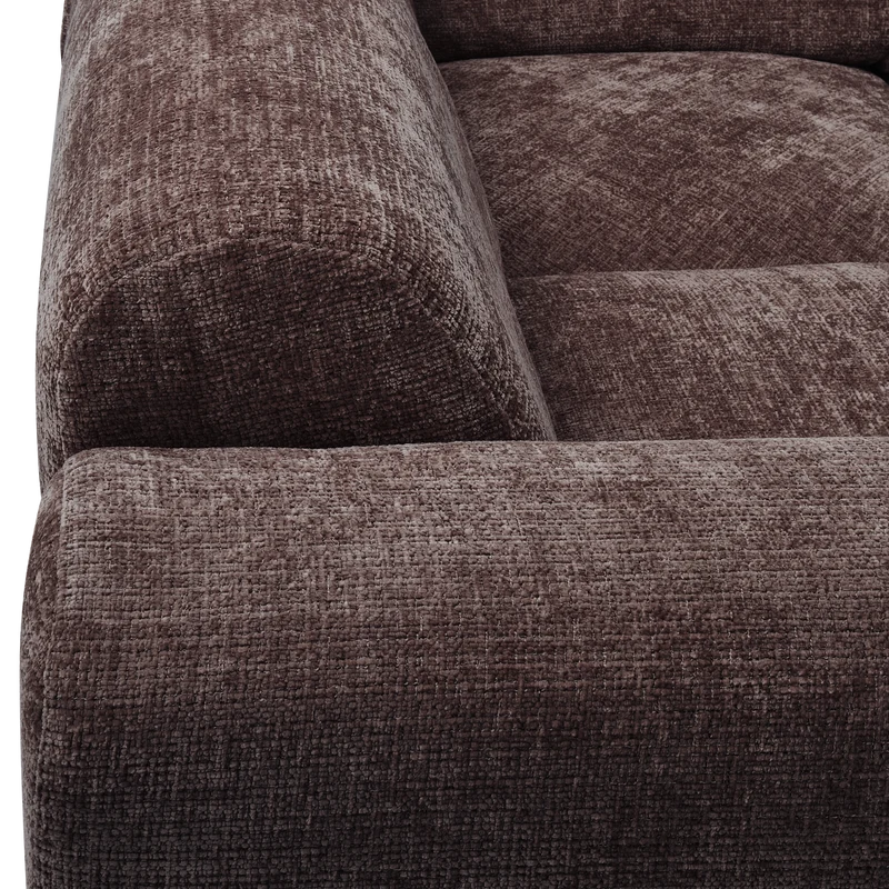 Cloud-Ecksofa, links, aus gewebtem Chenille, warmes Braun