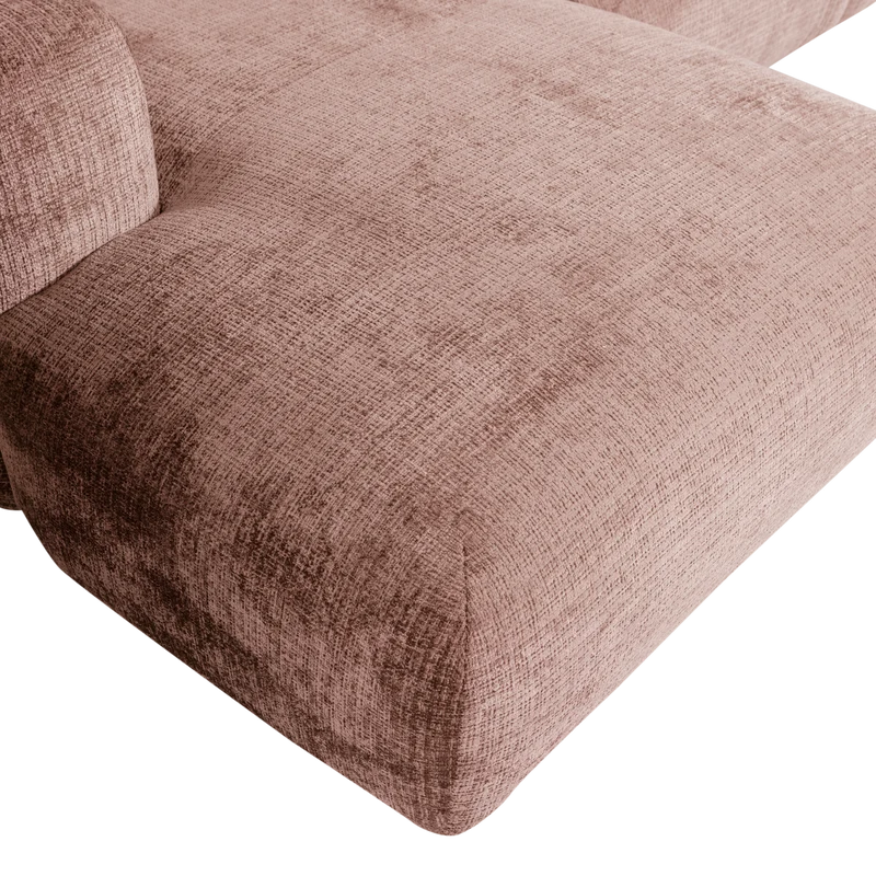 Cloud-Chaiselongue, links, Chenille, taupe/rosa