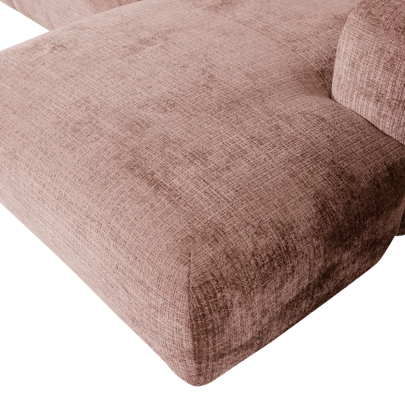 Cloud Chaiselongue, rechts, Chenille, taupe/rosa