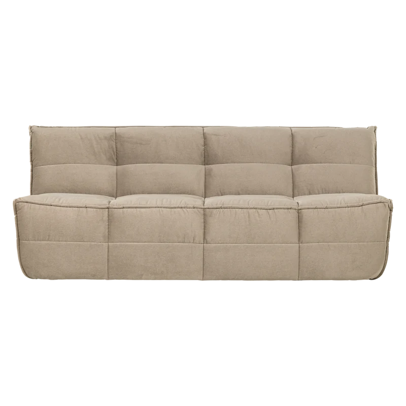 Cluster 3-Sitzer-Sofa Samt Soft Beige