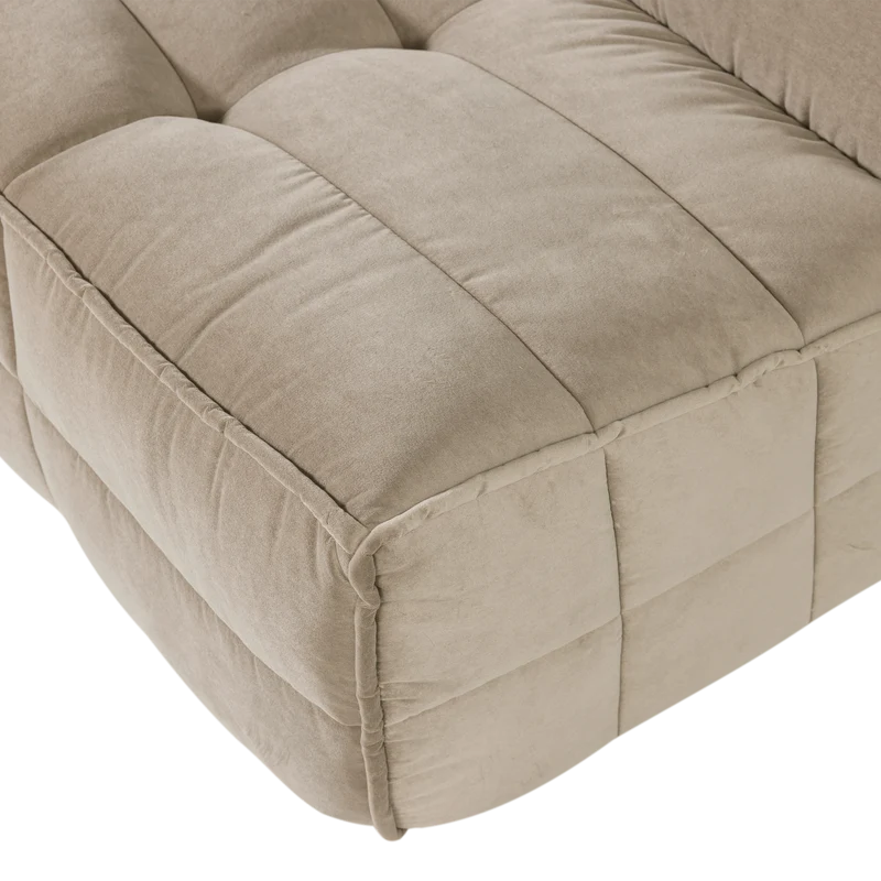 Cluster 3-Sitzer-Sofa Samt Soft Beige
