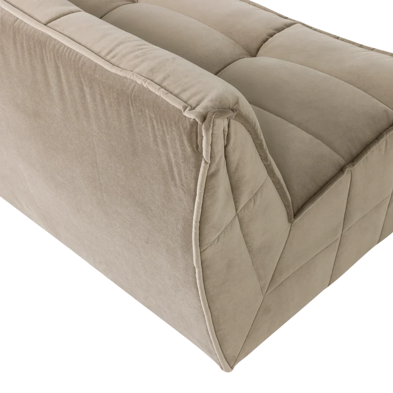 Cluster 3-Sitzer-Sofa Samt Soft Beige