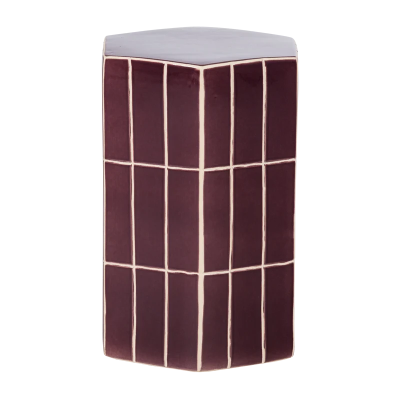 Plu dekorativer beistelltisch 42x30x26 cm keramik paars