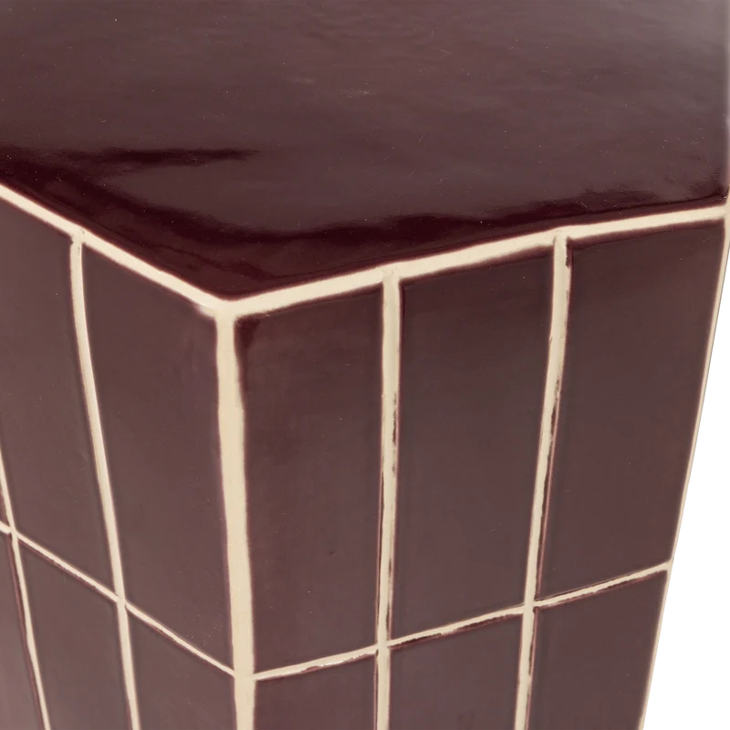 Plu dekorativer beistelltisch 42x30x26 cm keramik paars