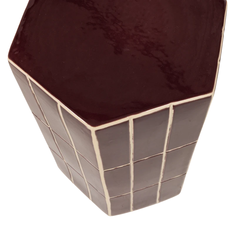 Plu dekorativer beistelltisch 42x30x26 cm keramik paars