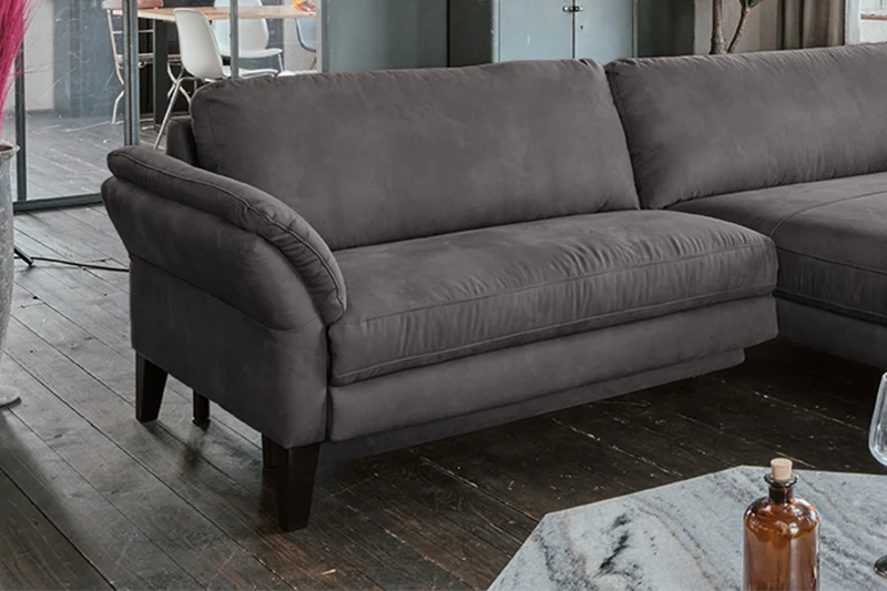 KAWOLA Sofa MALTA Ecksofa Stoff anthrazit