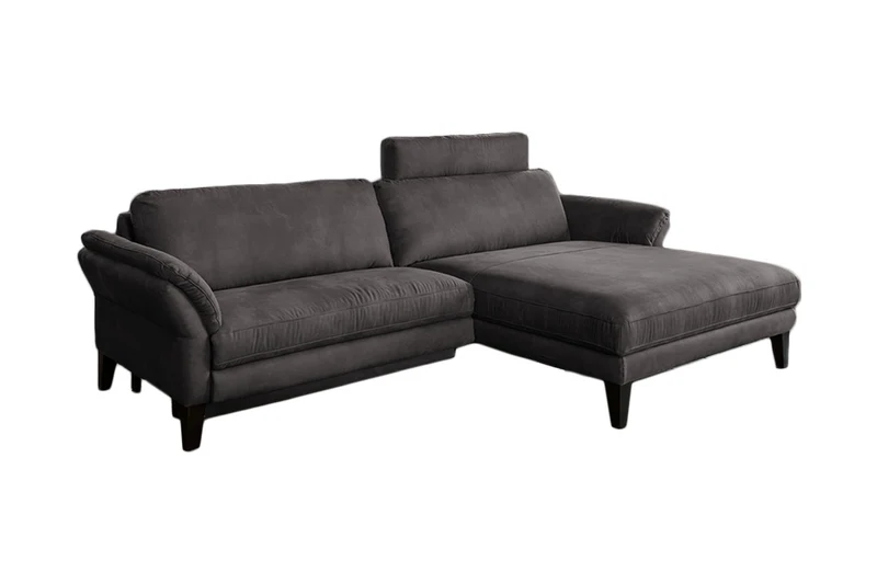 KAWOLA Sofa MALTA Ecksofa Stoff anthrazit