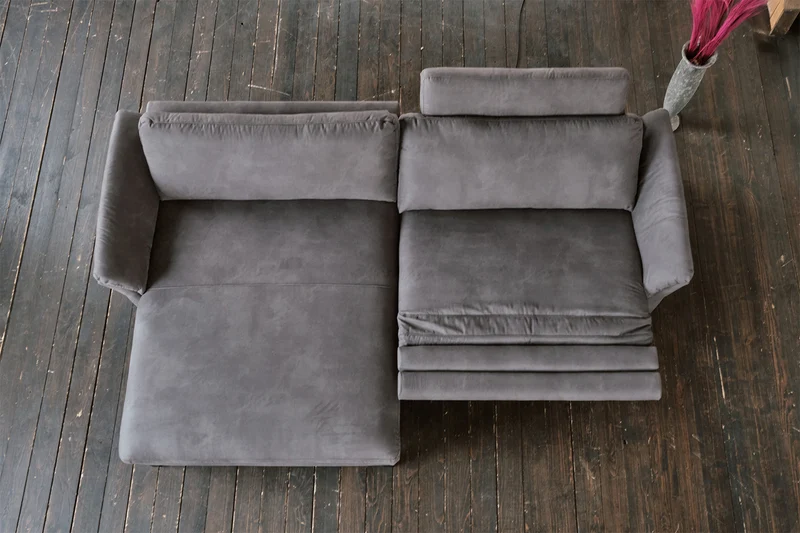 KAWOLA Sofa MALTA Ecksofa Stoff grau