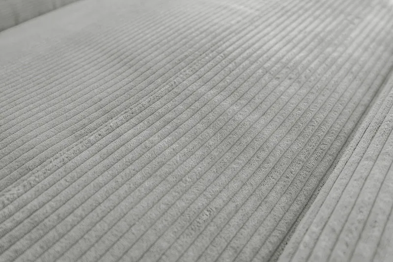 KAWOLA Sofa LAISKA Ecksofa Relaxfunktion teilmotorisch Cord hellgrau
