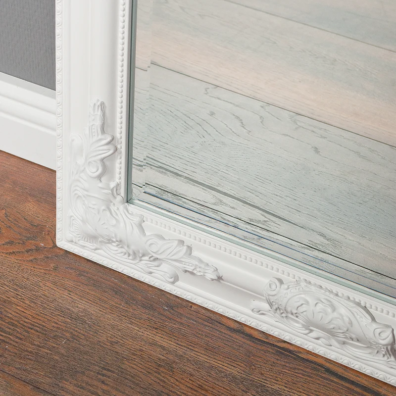 Eleganter Barock Spiegel BESSA 120x60cm weiss Holzrahmen