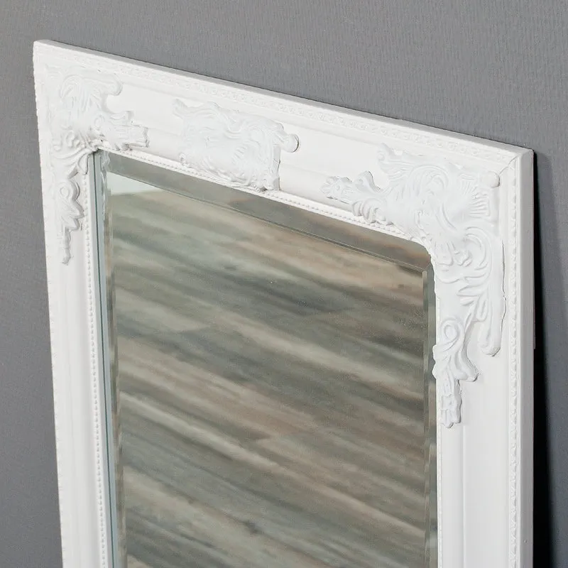 Eleganter Barock Spiegel BESSA 120x60cm weiss Holzrahmen