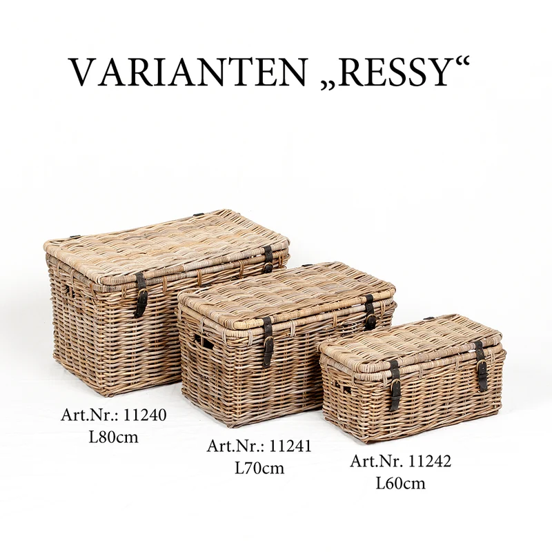 Rattan Truhe RESSY Grey ca. L60cm Couchtisch