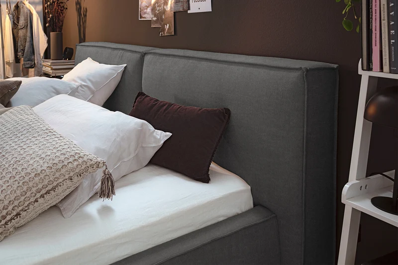 KAWOLA Bett CARLO Polsterbett Stoff anthrazit