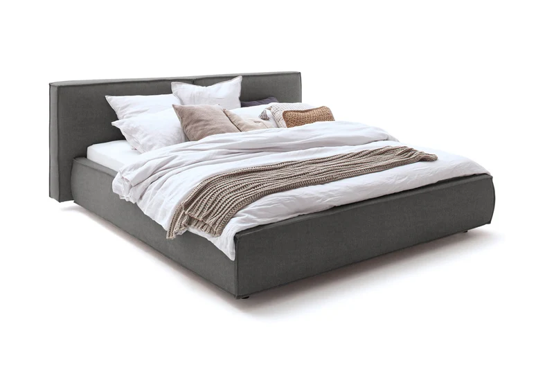 KAWOLA Bett CARLO Polsterbett Stoff anthrazit