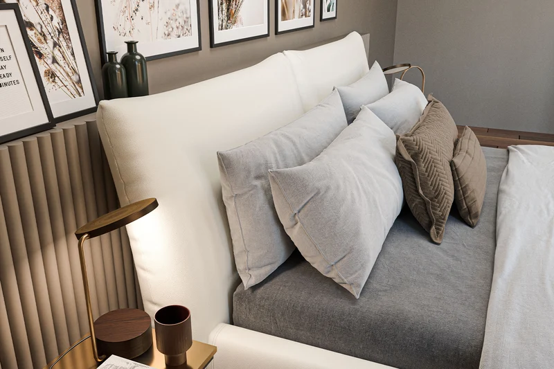 KAWOLA Bett HENRY Polsterbett Leder weiß