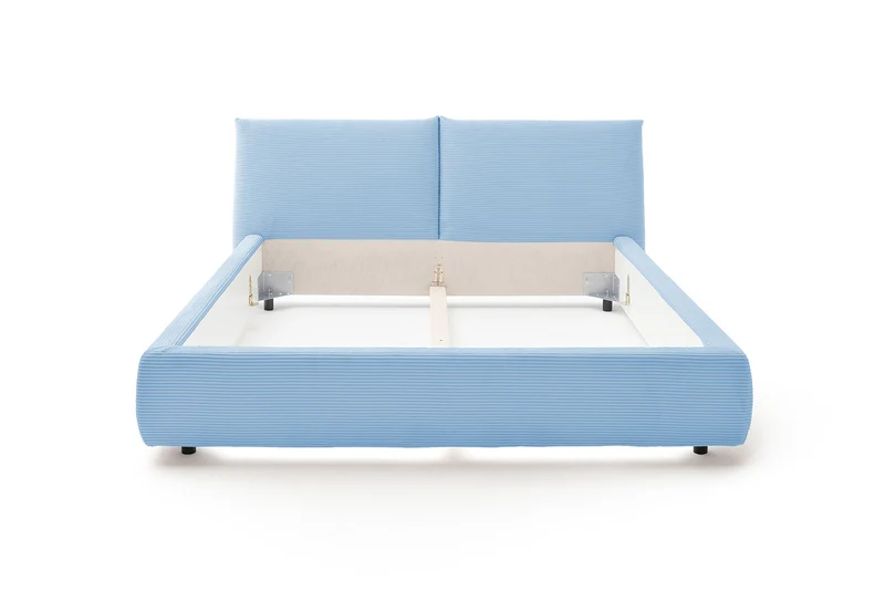 KAWOLA Bett HENRY Polsterbett Cord hellblau