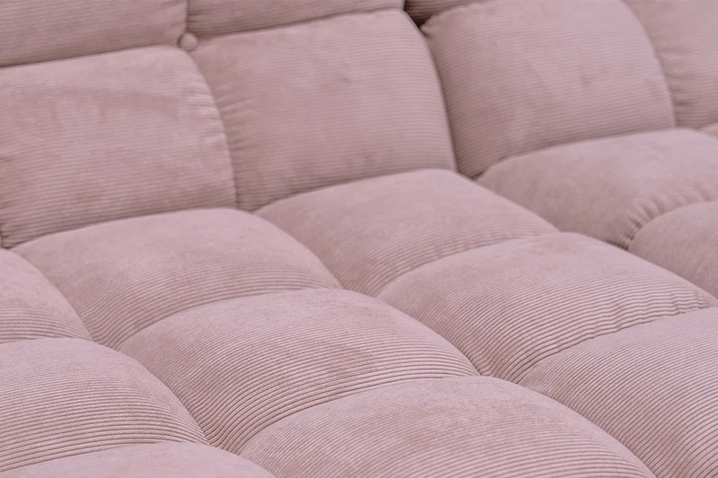 KAWOLA Sitzgruppe VIVIEN Ecksofa Drehsessel Hockerbank Feincord rosa